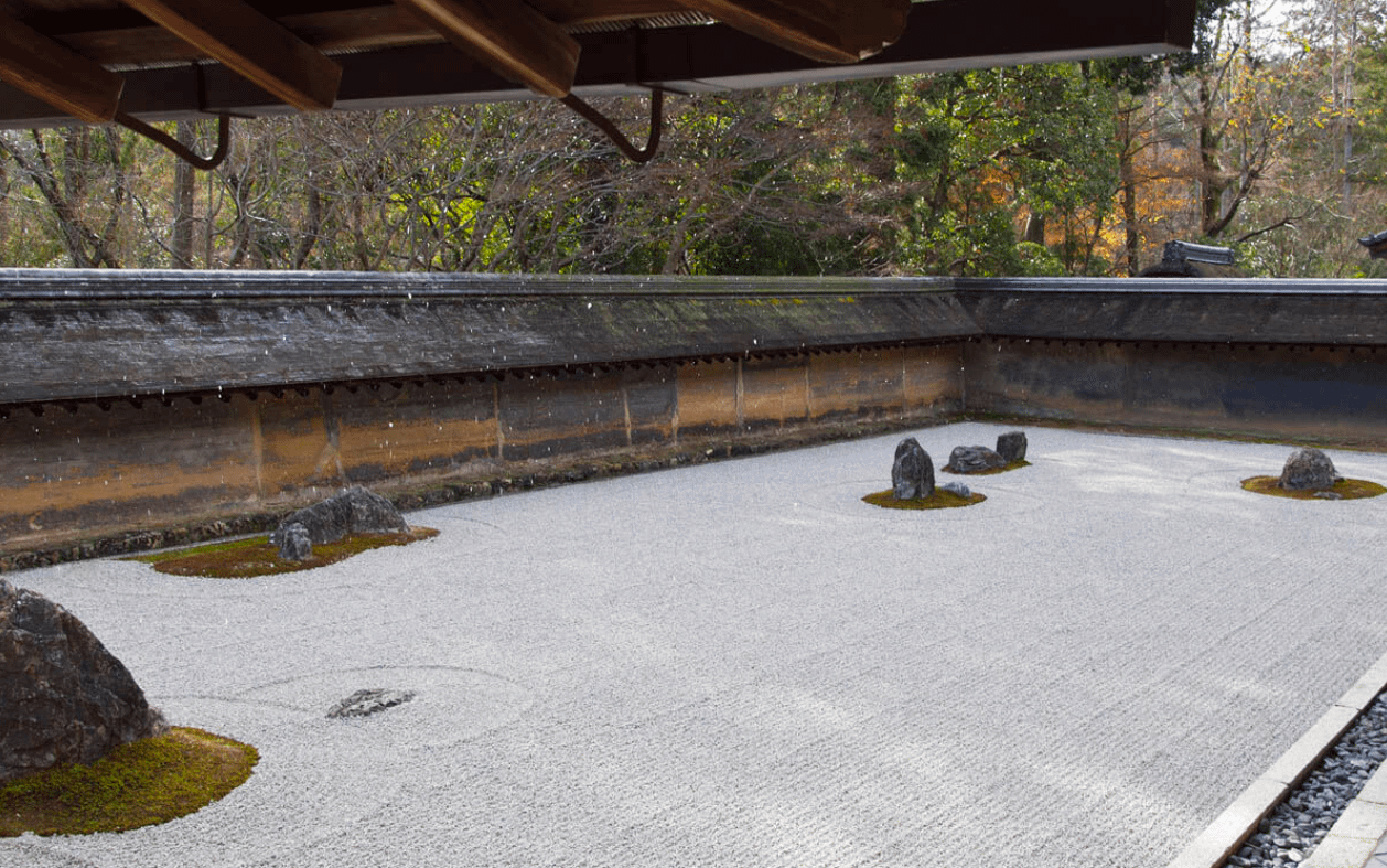 The Ryōan-ji zen garden in Kyoto, Japan is one of our favourite experiences in that country.